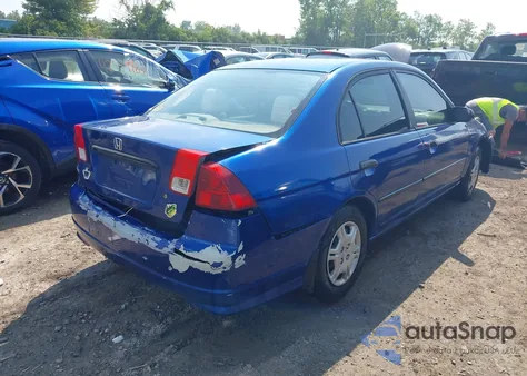 2004 Honda Civic Vp из США, поврежденный, VIN 1HGES16384L012622